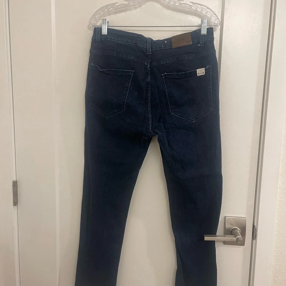 Barbell 32 Cotton Classic Minimalist Spring Casual Men's Dark‎ Blue Jeans